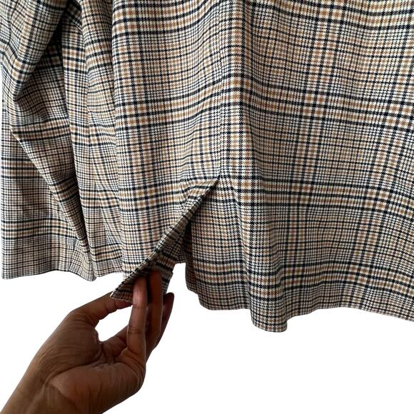 J Jill Plaid Blazer Sz M Brown Single Button Oversized Equestrian Preppy Capsule - Picture 12 of 13